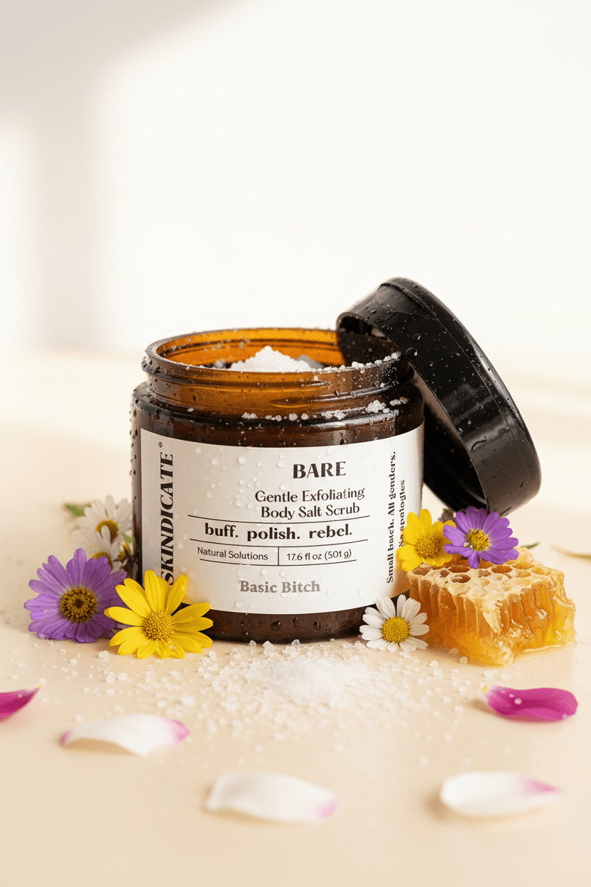 BARE - BODY SALT SCRUB (BASIC BITCH) UNSCENTED - SKINDICATE