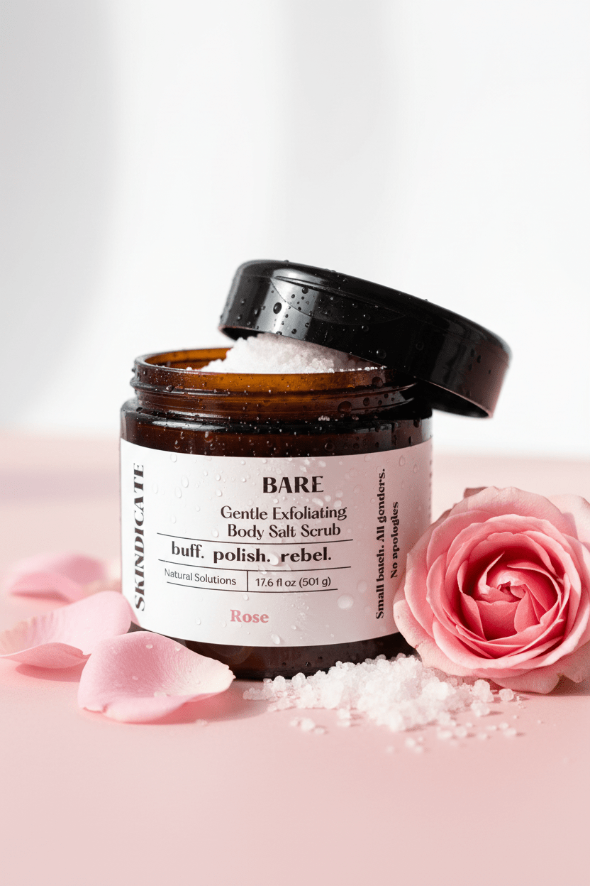 BARE - BODY SALT SCRUB (ROSE) - SKINDICATE
